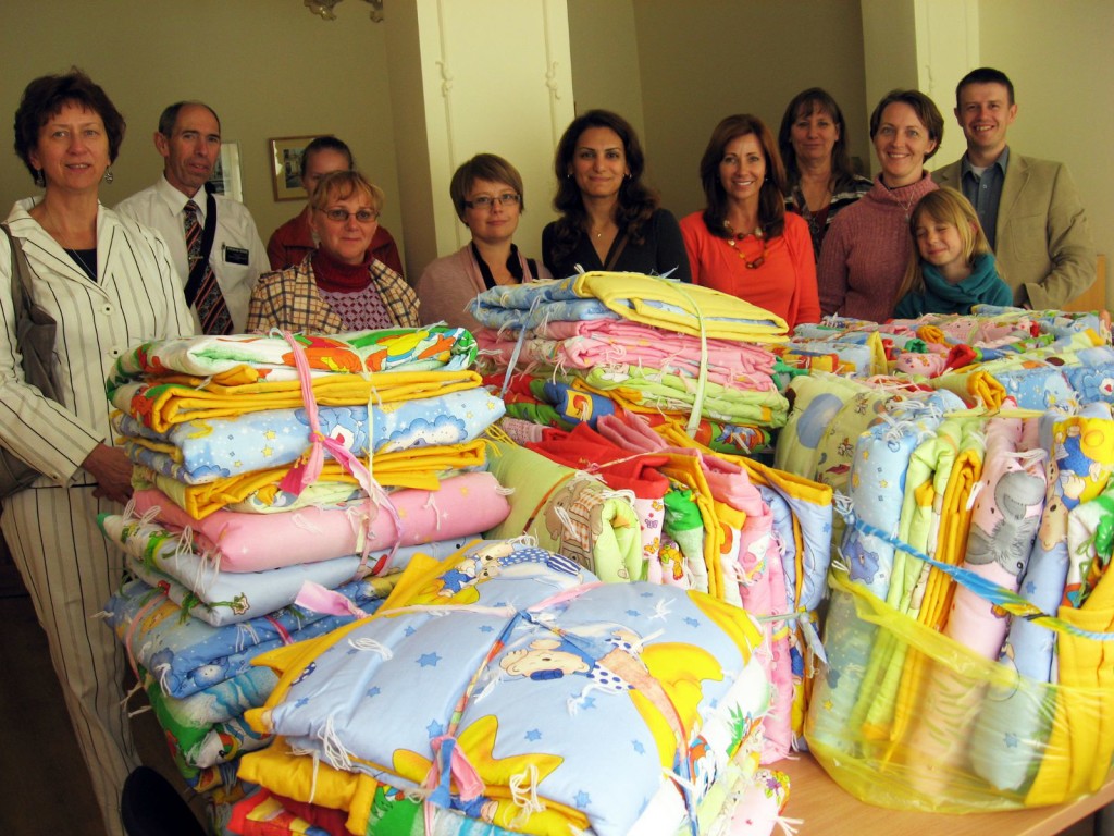Latter-day Saints in Lithuania made baby quilts for those in need