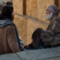 Jesus Christ with a disabled man at the pools of Bethesda
