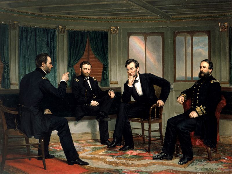 President Lincoln and other men who helped fight the American Civil War.