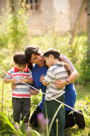A mother's garden grows one child at a time.