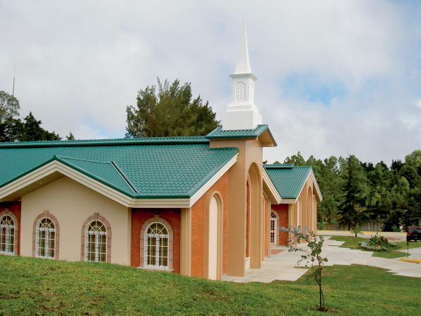 Tithing funds are used to build and maintain meetinghouses, such as this one in Guatemala.